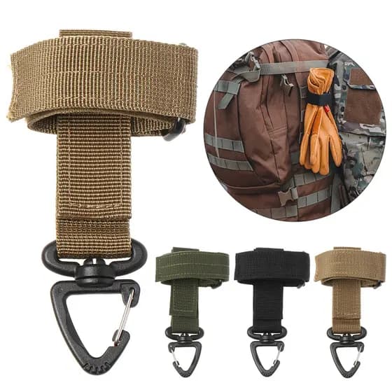 LUC 1PC Luva Multiuso De Gancho Exterior Luvas De Armazenamento De Corda De Escalada Ajuste De Fivela De Camping Pendurar Buck