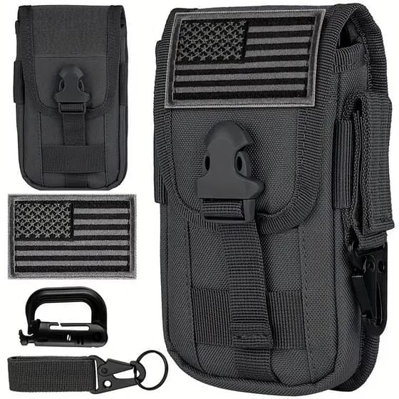 LUC Outdoor Molle Practical 4.7 "-6.7 " EDC Tool Waist Bag Telefone E Acessório Bolsa De Ferramentas Pequena Com Fivela D-Ring Clipe De Engrenagem