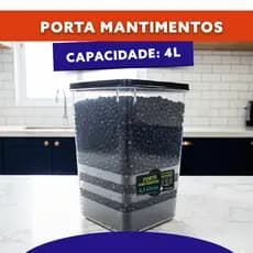 1 Pote 4,5 Litros Hermético Organizador Dispensa Mantimentos