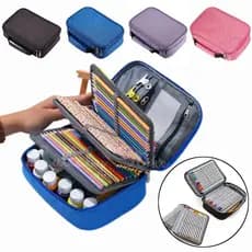 Estojo 72 Pens Escolar Box Nylon Com Alça Feminino/Masculino Organizador Com Divisórias Zíper Infantil/adulto
