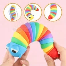 Brinquedo Lagarta Arco-Íris Estimula Desenvolvimento Motor e Cognitivo Infantil
