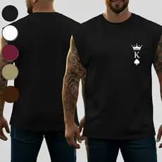 Camiseta Regata Machão Oversized Plus Size Algodão Premium Confortável G1 ao G5 Nipe Cartas