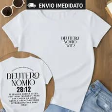 Camiseta Feminina Cristã em Algodão Fio 30.1 Premium  Estampa Religiosa Tecido Macio Confortável Casual