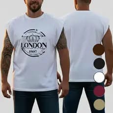 Camiseta Regata Machão Oversized Plus Size Algodão Premium Confortável G1 ao G5 London