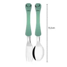 Kit Talher Infantil Stitch colher Garfo kit 2 peças inox