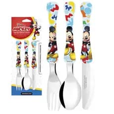 Kit 3 Talher Infantil Disney Simonaggio Mickey  Minnie Frozen  Toy Story Stitch Capivara Unicornio