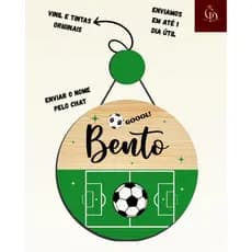 Enfeite de porta - Tema Futebol - Personalizado - Gramado - Bola - Disponível em diversas opç cap 03