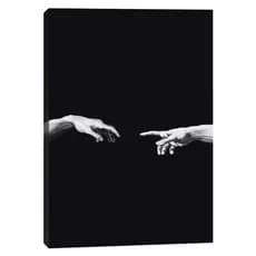 Quadro decorativo 1 tela Michelangelo preto branco