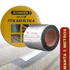 Fita Asfaltica Adesiva Metalizada 5cm x 5m Reparo Rapido Telhado Manta Aluminizada Autocolante