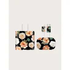 Adesivo de carregador Iphone floral, carregador personalizado celular fonte 20W Iphone