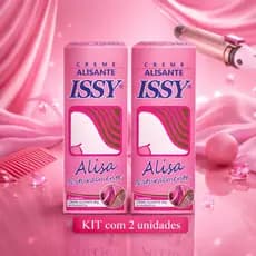 Creme Alisante Issy Alisa Naturalmente Tioglicolato 80g kit com 2