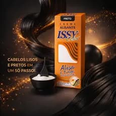 Creme Alisante Issy Color Preto  Ana Lea Cabelo Liso Caixinha 80g