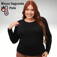 Blusa Feminina Manga Longa Gola Careca Blusinha Básica Segunda Pele Plus Size
