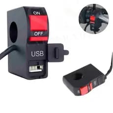 Botão Interruptor Liga Desliga  Farol Auxiliar De Milha Carregamento Usb Motos Universal