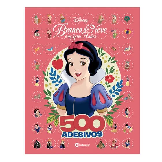 Livro 500 Adesivos Branca de Neve Criatividade Sem Limites E Ler E Colorir