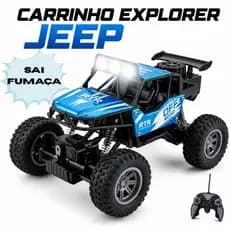 Carrinho de Controle Remoto Jeep Solta Fumaça Carro Off Road 4x4 Suspensão Alta Monster Truck