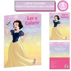 Livro Ler e Colorir Branca de Neve Criatividade Sem Limites Culturama 8 Páginas