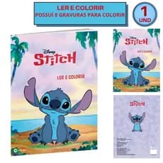 Livro Ler e Colorir Stitch Criatividade Sem Limites Culturama 8 Páginas