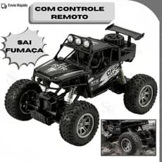 Carro de Controle Remoto Solta Fumaça Carrinho Off Road Jeep Suspensão Alta Monster Truck