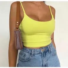 Cropped Suplex Feminino Alça Fina Blogueira Croped Top Faixa Academia Simples Verão Praia