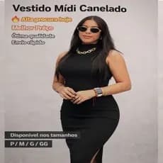 Vestido Feminino Midi Canelado Gola Alta Com Fenda Lateral do P ao GG Envio Rapido Vestido Modal Tendência 2026