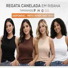 Camisa Regata Feminino Casual Moda Feminina Canelada Ribana Premium Costas Nadador blusa Básica Tendência Moda