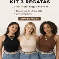 kit 3 Regatas canelada Ribana Premium Camiseta Feminina Básica Blusa Casual Tendencia Atacado Promoção
