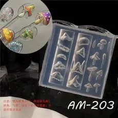 Influenciador cogumelo manicure molde bactérias usar jóias de unhas artesanal diy acessórios de manicure criativo molde