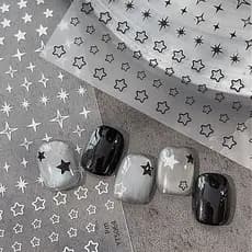 Dopamina brilhante estrela Manicure adesivo 2026 novo estilo em relevo oco estrela de cinco pontas decalque decoração de