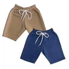 Kit 2 Bermudas Infantil Lisa Sem Estampa Menino Moletom Moletinho