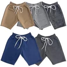 Kit 5 Bermudas Infantil Lisa Sem Estampa Menino Moletom Moletinho