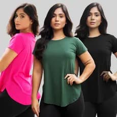 Kit 3 Blusas Femininas Sobre Legging Academia Treino