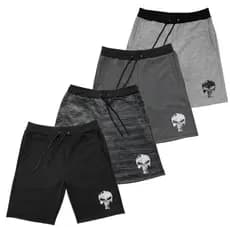 Kit 4 Bermudas Masculina Moletinho Treino Academia Caveira