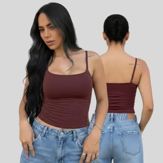 Regata Camiseta Alcinha Fina Suplex Poliamida Cropped Básica Feminina Malha dupla Elástico