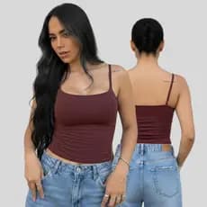 Regata Camiseta Alcinha Fina Suplex Poliamida Cropped Básica Feminina Malha dupla Elástico