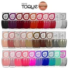 NOVO TOQUE Kit 6 Esmaltes Efeito Gel Tons Vermelhos Seca Sem Cabine Manicure Pedicure