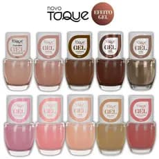 NOVO TOQUE Kit 6 Esmaltes Efeito Gel Tons Nude e Rosa Seca Sem Cabine Manicure Pedicure