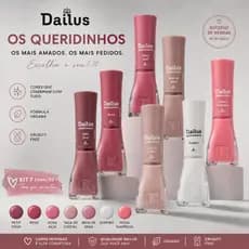 DAILUS Kits Esmaltes Queridinhos Cristal Tons Nude Rosa Marrom Escolha seu Kit Longa Duração Alta Cobertura Manicure