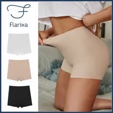 ⚡Venda Quente⚡Flarixa Ice Silk Calcinhas De Cintura Alta Das Mulheres Sem Costura Calcinha Boxer De Segurança Virilha Algodão