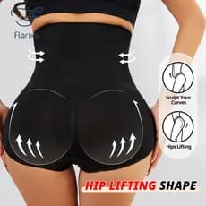 Flarixa Calcinha Modeladora Cintura Alta Calcinha Aperta Barriga Sem Costura Cartilagem Anti-Rolamento