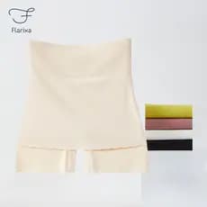 Flarixa Feminino Shorts De Segurança De Seda Gelo Cintura Alta Dupla Camada Sob Saia Fino Ajuste Sem Costura Calças Verã
