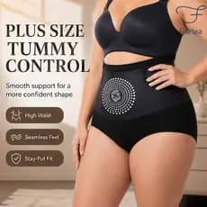 FLARIXA Calcinha Cinta Aperta Barriga,Calcinha Plus Size Calcinha Sem Costura Com Cos Alto-Sem Bordas Enroladas