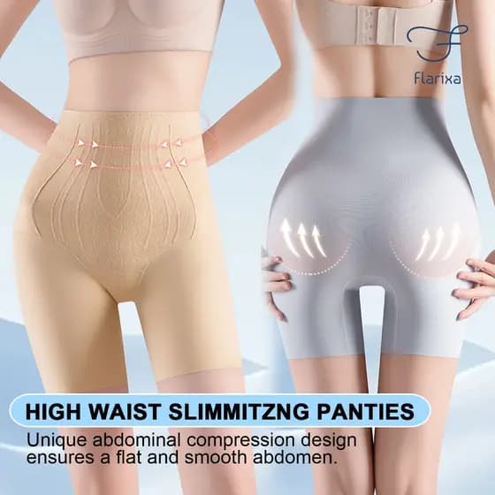 Flarixa Calcinha Sem Costura Calcinha Modela Dupla Calcinha Feminina Confortavel Short Cinta Cintura Alta Body Shaper