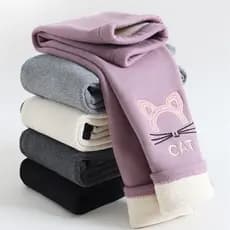 Kids Girls Winter Leggings 2023 Crianças Mais Calças Quentes De Veludo De Velo De Cordeiro Grosso Lápis De Bebê De Cor Sólida