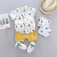 Roupas De Bebê Legal Pirâmide Verão Camisa De Manga Curta Conjunto Infan Criança Menino Meninas Terno