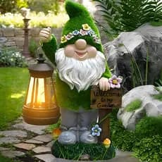 Gnomos Decorações Para Quintal Solar Bonito Jardim Gnome Com Lanterna Fora Estatueta Luzes Paisagem Caminho wonabr