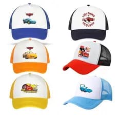 Boné de beisebol estampado Car Story Net respirável Dome Cap Hip-Hop Sports Cap