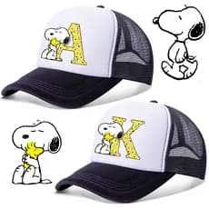 Boné de beisebol Snoopy Letter Net respirável cúpula boné Hip Hop boné esportivo