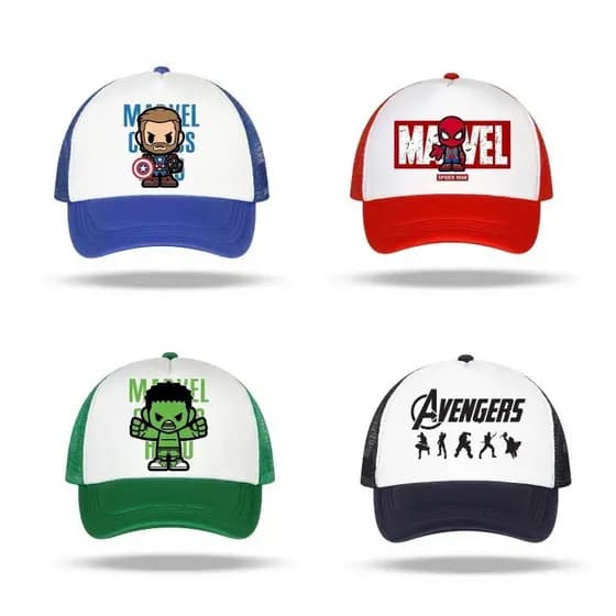 Boné de beisebol estampado Marvel Cartoon Net respirável Dome Cap Hip-Hop Sports Cap
