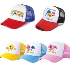 Boné de beisebol estampado de desenho animado Baby Shark Net respirável Dome Cap Hip Hop Sports Cap